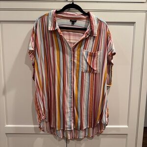 Torrid Multicolor Striped Button-Down Shirt